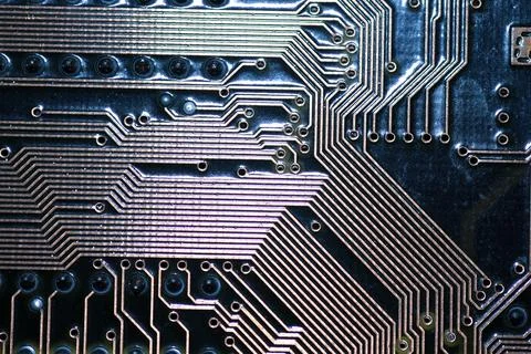 Computer chipset track Stock Photos