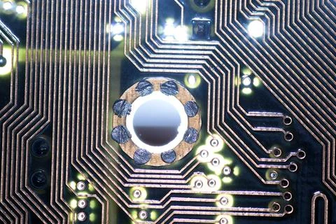 Computer chipset track Stock Photos