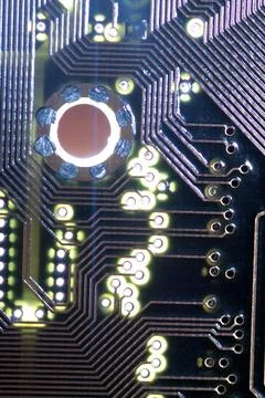 Computer chipset track Stock Photos