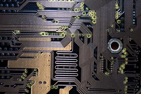 Computer chipset track Stock Photos