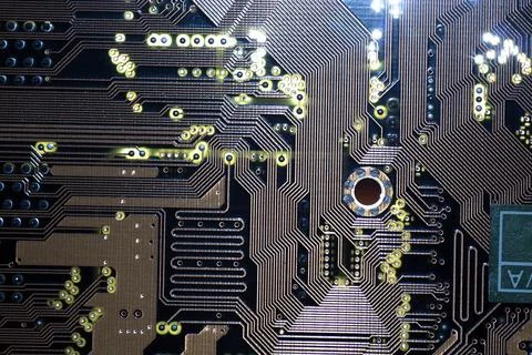 Computer chipset track Stock-Fotos