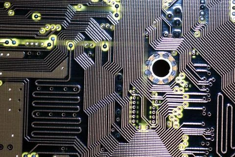 Computer chipset track Stock Photos