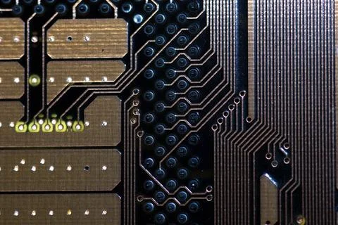 Computer chipset track Stock Photos