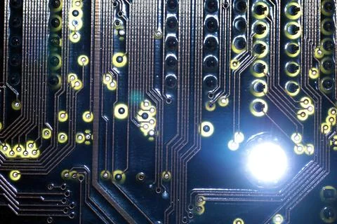 Computer chipset track Stock Photos