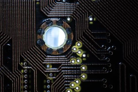 Computer chipset track Stock Photos