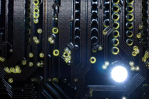 Computer chipset track Stock Photos