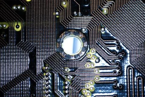 Computer chipset track Stock Photos