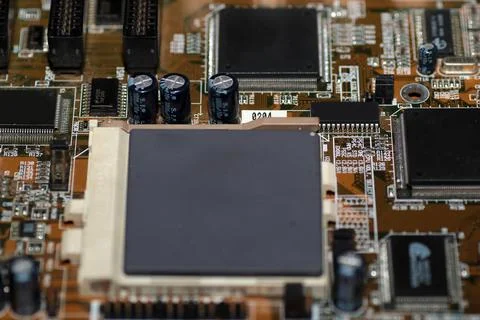 Computer chipset track Stock Photos