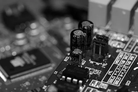 Computer chipset track Stock Photos