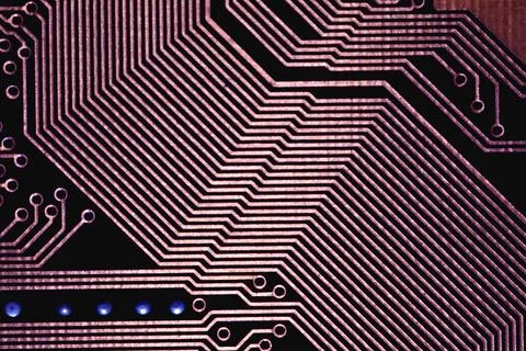 Computer chipset track Stock Photos