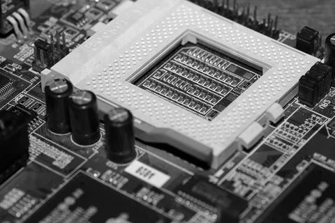 Computer chipset track Stock Photos