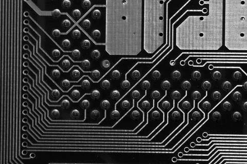 Computer chipset track Stock Photos