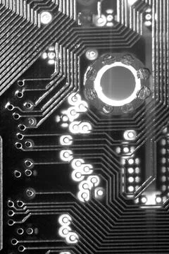 Computer chipset track Stock Photos