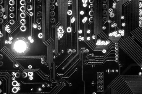Computer chipset track Stock Photos