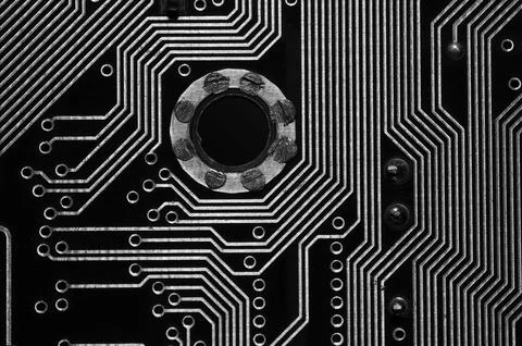 Computer chipset track Stock Photos