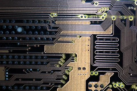 Computer chipset track Stock Photos