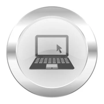 Computer chrome web icon isolated. Stock Illustration