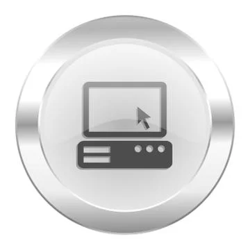 Computer chrome web icon isolated. Stock Illustration