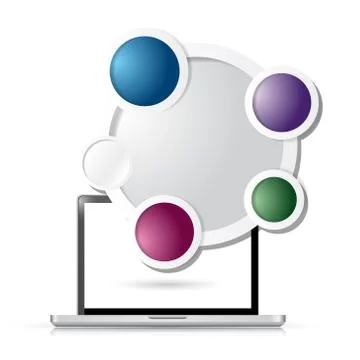 Computer circle colorloop business, template illustration design イラスト素材
