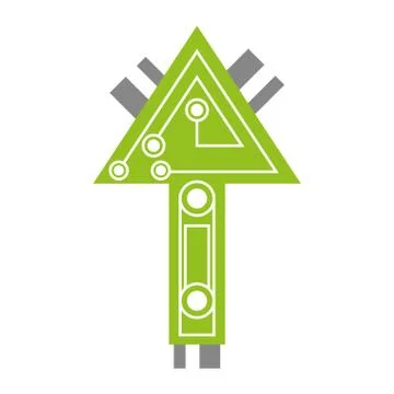 Computer circuit arrow electronic component Stock Illustration