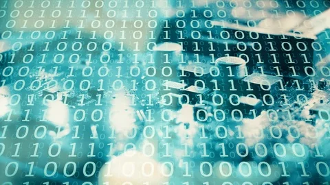 Computer circuit board and binary code animation Stock Footage 91051825