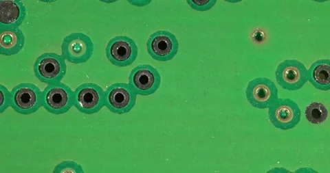 Computer circuit board chip hardware in macro view Stock Footage 336585483