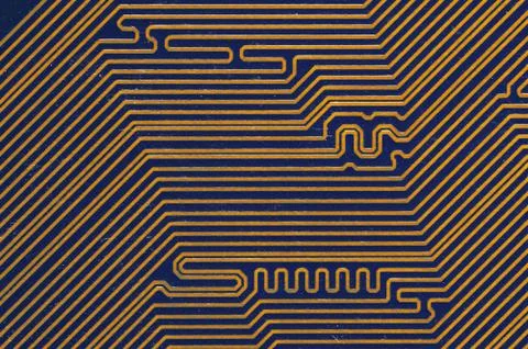 Computer circuit board close up. Background for the theme of electronics and Foto stock