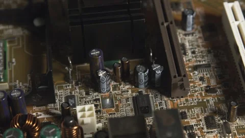 Computer Circuit Board close up Stock Footage 243616414