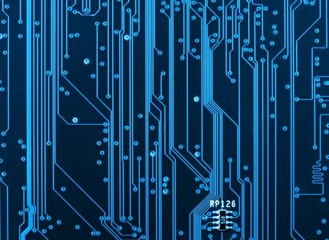 Computer circuit board closeup Stock Photos