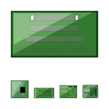 Computer circuit board components for digital technology イラスト素材