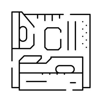 Computer circuit board connecting components technology icon Stock Illustration