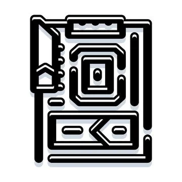 Computer circuit board connecting components for data processing Stock-Illustration