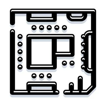 Computer circuit board electronic hardware technology icon イラスト素材