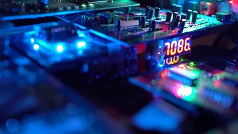 Computer Circuit Board Flyover Video stock 89273462