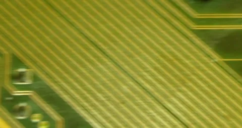 Computer circuit board macro view electronic macro panel cyberspace equipment Vídeos de archivo 336585441
