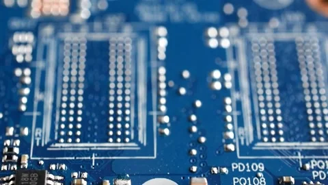 Computer circuit board with a Made in China sign. Stock Footage 166363478