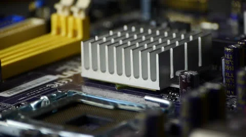 Computer circuit board &amp; main board rotating Stock Footage 24085594