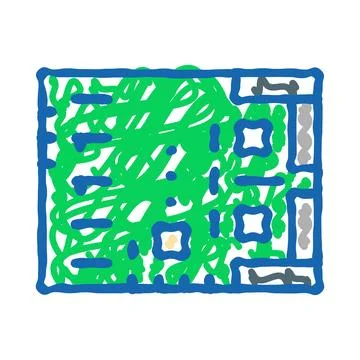Computer circuit board with microchip technology diagram Stock Illustration