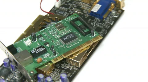 Computer circuit board rotating Stock Footage 286816