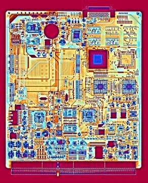Computer circuit board, X-ray Stock Illustration