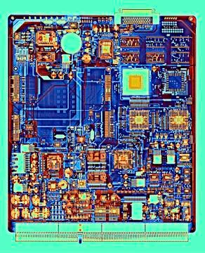 Computer circuit board, X-ray Stock Illustration