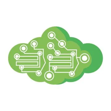 Computer circuit cloud electronic component Stock Illustration