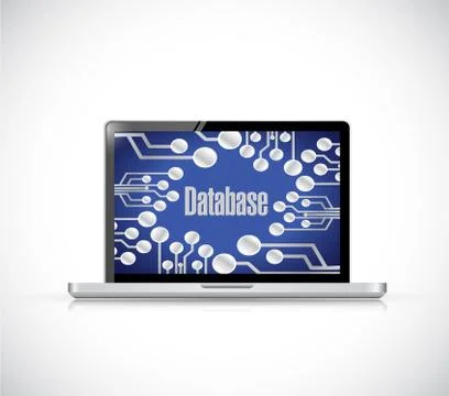 Computer circuit database sign concept Illustrazione stock