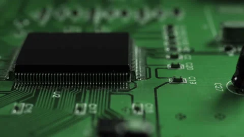 Computer Circuit extreme cloes up slider shot Video stock 236731206