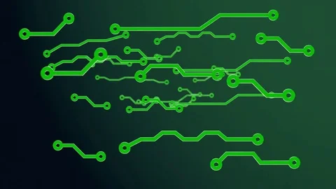 Computer Circuit Grid Stock Footage 79675026