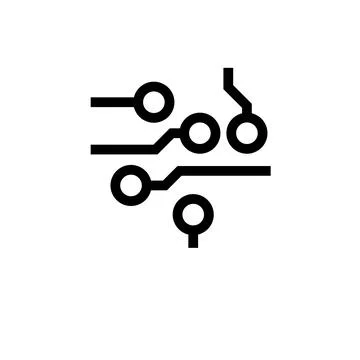 Computer Circuit, Semiconductor Tracks Solid Flat Vector Icon Isolated on Whi Stock Illustration
