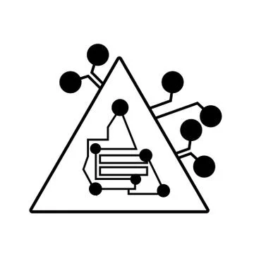 Computer circuit triangle electronic component linear Stock Illustration