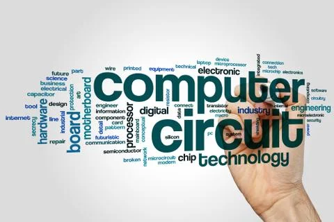 Computer circuit word cloud イラスト素材