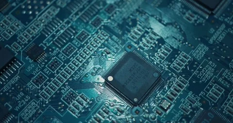 Computer Circuitry blue Circuit Board Background Stock-Footage 336585432