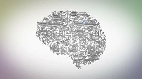 Computer Circuitry Brain in Silver Video stock 61963618